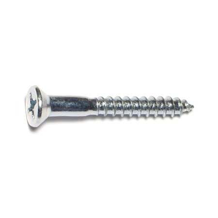 Midwest Fastener Wood Screw, #14, 2 in, Zinc Plated Steel Flat Head Phillips Drive, 100 PK 02605